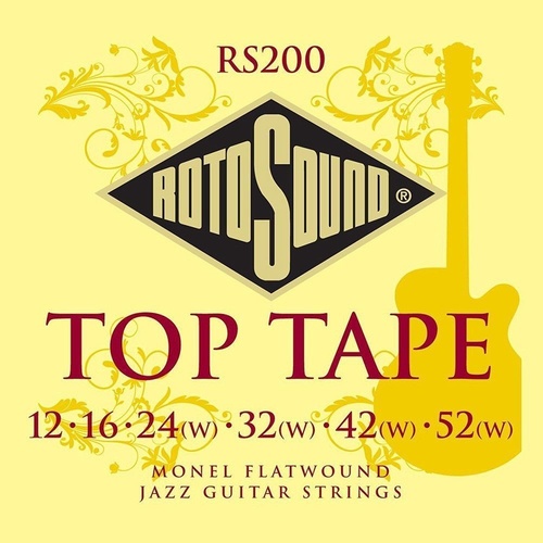 ROTOSOUND RS200 TOP TAPE Jazz Guitar String Set 12-52