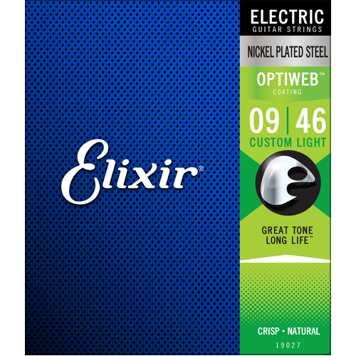 ELIXIR OPTIWEB E19027 9/46  Electric String Set Nickel Plated Steel Custom Light