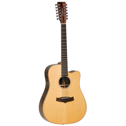 TANGLEWOOD JAVA 12 String Dreadnought/Electric Cutaway Guitar in Cedar Natural Gloss