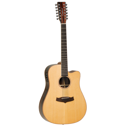 TANGLEWOOD JAVA 12 String Dreadnought Acoustic/Electric with Cutaway Guitar Cedar Natural Gloss