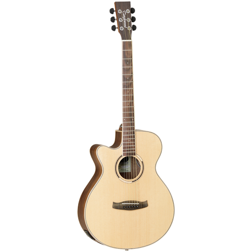 TANGLEWOOD DISCOVERY EXOTIC 6 String Left Hand Super Folk/Electric Cutaway Guitar in Black Walnut