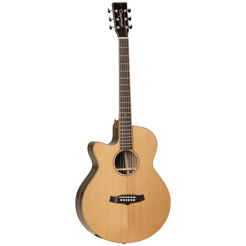 TANGLEWOOD JAVA 6 String Left Hand Super Folk/Electric Cutaway Guitar in Canadian Cedar
