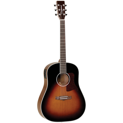TANGLEWOOD SUNDANCE PERFORMANCE PRO 6 String Dreadnought/Electric Guitar with Sloped Shoulder Torrefied Top & Case