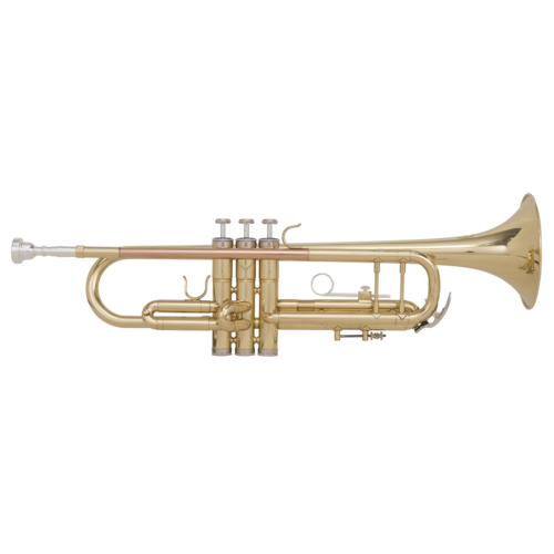 GRASSI GRTR210 STUDENT B FLAT TRUMPET Lacquered Stainless Pistons With Backpack Case