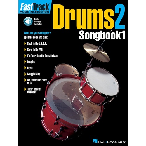 FASTTRACK Drum Method Songbook 1 Book 2 Book with Online Audio Access