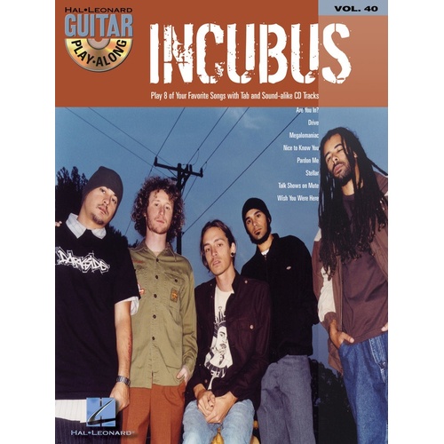INCUBUS Guitar Playalong Book & CD with TAB Volume 40