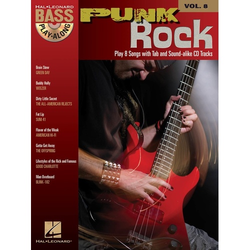 PUNK ROCK Bass Playalong Book & CD Volume 8
