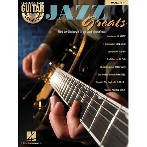 JAZZ GREATS Guitar Playalong Book & CD with TAB Volume 44