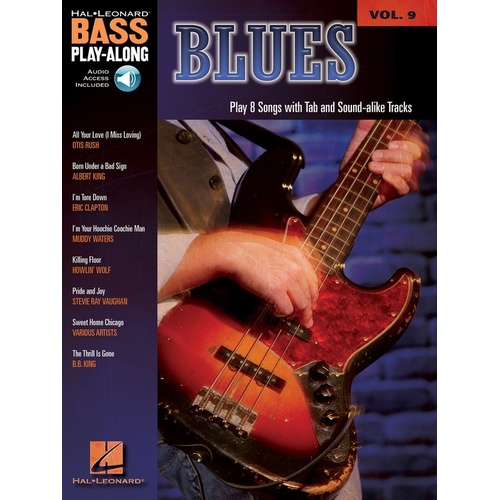 BLUES Bass Playalong Book with Online Audio Access & TAB Volume 9