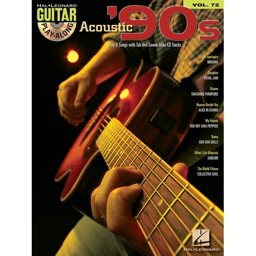 ACOUSTIC 90S Guitar Playalong Book & CD with TAB Volume 72