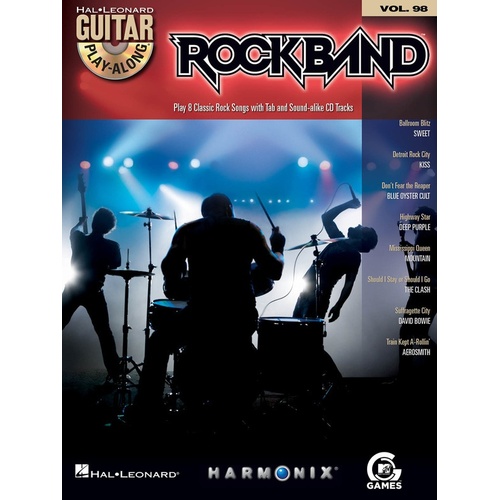 ROCK BAND Guitar Playalong Book & CD with TAB Volume 98