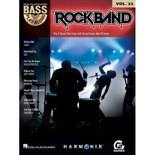ROCK BAND Bass Playalong Book & CD With TAB Volume 22