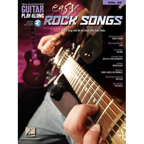 EASY ROCK SONGS Guitar Playalong Book with Online Audio Access and TAB Volume 82 