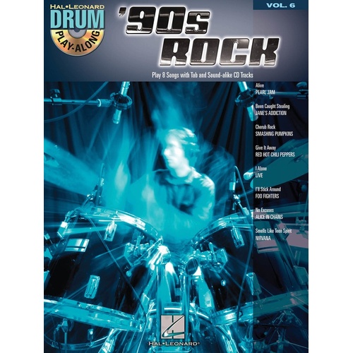 90S ROCK Drum Playalong Book & CD Volume 6