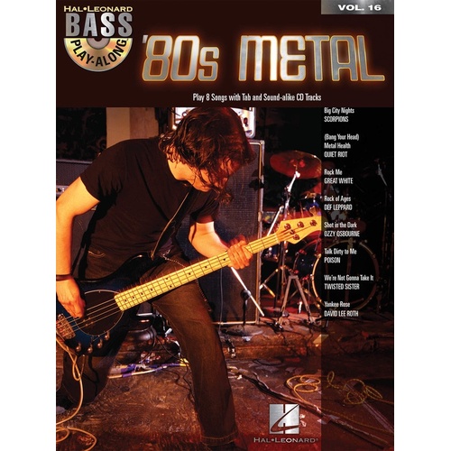 80S METAL Bass Playalong Book & CD Volume 16
