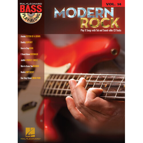 MODERN ROCK Bass Playalong Book & CD with TAB Volume 14