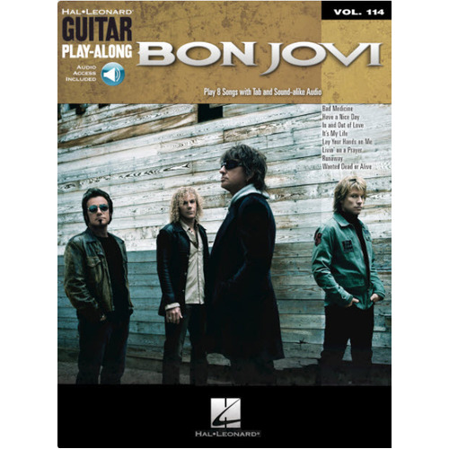 BON JOVI Guitar Playalong Book with Online Audio Access Volume 114