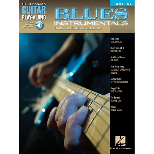 BLUES INSTRUMENTALS Guitar Playalong Book with Online Audio Access and TAB Volume 91
