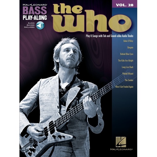 WHO Bass Playalong Book with Online Audio Access & TAB Volume 28