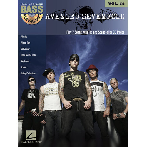 AVENGED SEVENFOLD Bass Playalong Book & CD with TAB Volume 38
