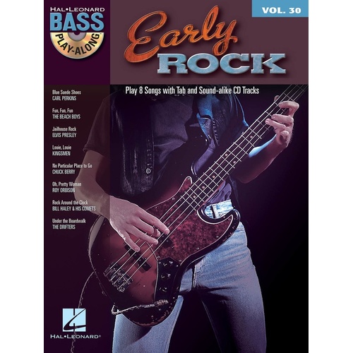EARLY ROCK Bass Playalong Book & CD with TAB Volume 30
