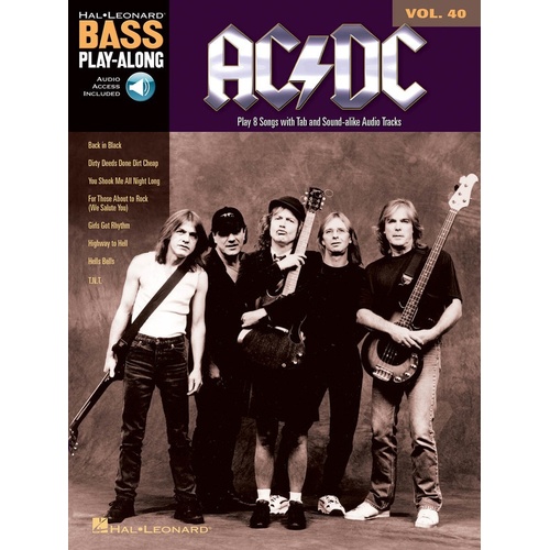 AC/DC Bass Playalong Book with Online Audio Access & TAB Volume 40