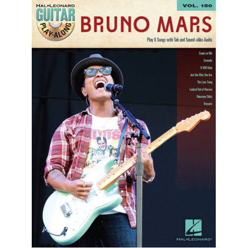 BRUNO MARS Guitar Playalong Book with Online Audio Access and TAB Volume 180