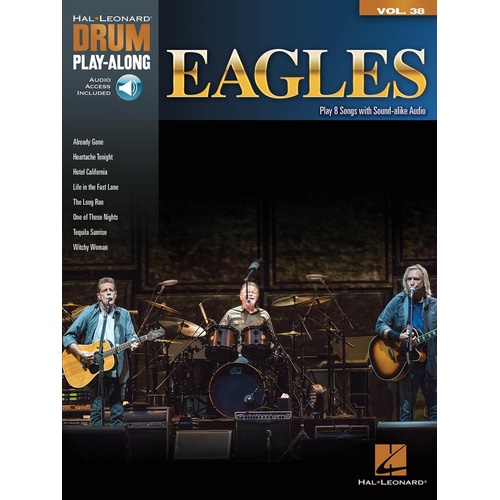 EAGLES Drum Playalong Book with Online Audio Access Volume 38