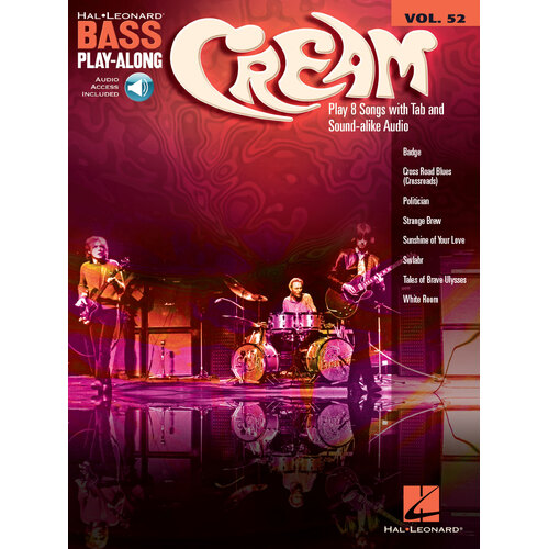 CREAM Bass Playalong Book with Online Audio Access & TAB Volume 52