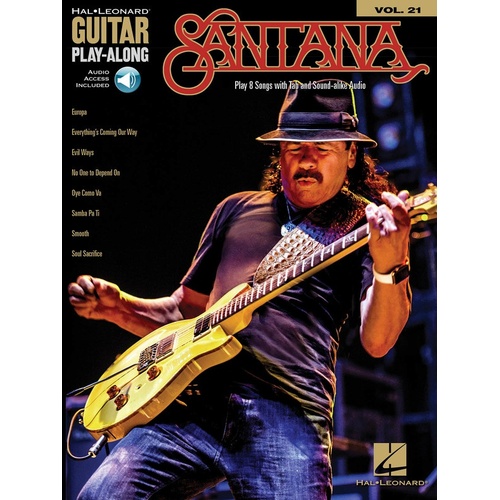 SANTANA Guitar Playalong Book with Online Audio Access and TAB Volume 21 