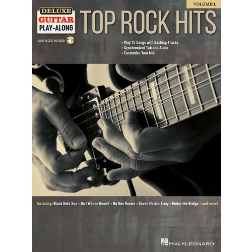 TOP ROCK HITS Deluxe Guitar Playalong Book with Online Audio Access Volume 1