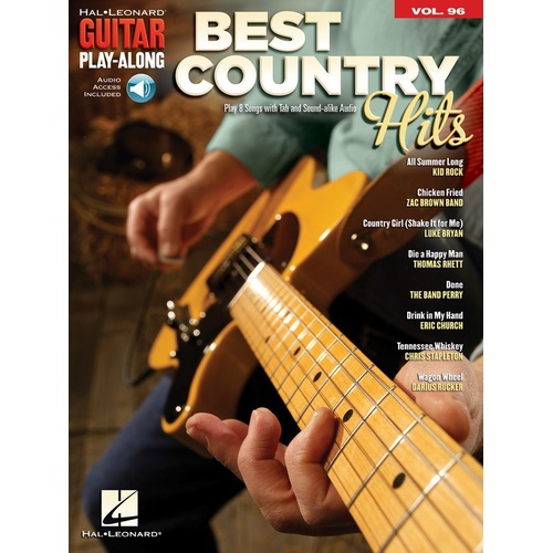 BEST COUNTRY HITS Guitar Playalong Book with Online Audio Access and TAB Volume 96 