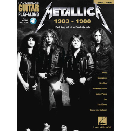METALLICA 1983-1988 Guitar Playalong Book with Online Audio Access and TAB Volume 195