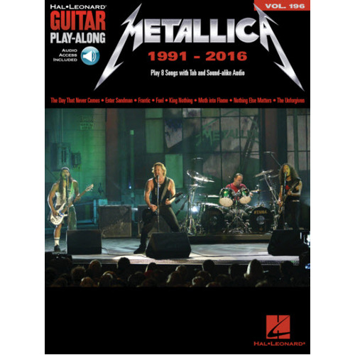 METALLICA 1991-2016 Guitar Playalong Book with Online Audio Access and TAB Volume 196