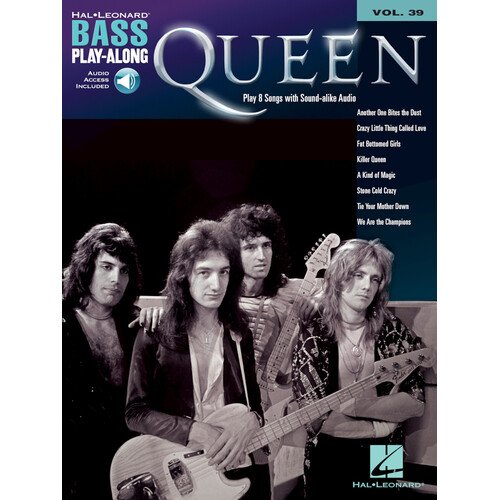 QUEEN Bass Playalong Book with Online Audio Access & TAB Volume 39