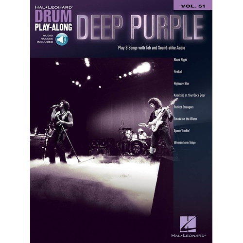 DEEP PURPLE Drum Playalong Book with Online Audio Access Volume 51