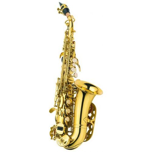 J MICHAEL ASPC700 Soprano Saxophone with Curved Neck in Brass Lacquer with Case