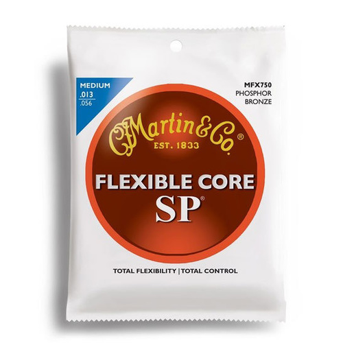 MARTIN MFX750 FLEXIBLE CORE Acoustic Guitar String Set 13-56 Phosphor Bronze Medium