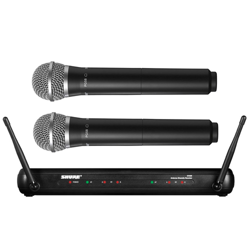 SHURE SVX288PG58 Dual Hand Held Wireless Microphone System with 2 x PG58 Hand Held Mics