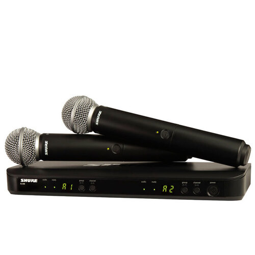 SHURE BLX288SM58M17 Dual Hand Held Wireless Microphone System with 2 x SM58 Vocal Mics M17 Band