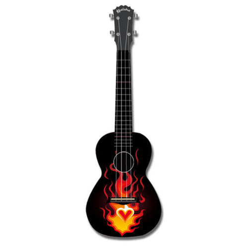 KEALOHA AUP24/19 Concert Ukulele with Flaming Heart Pattern