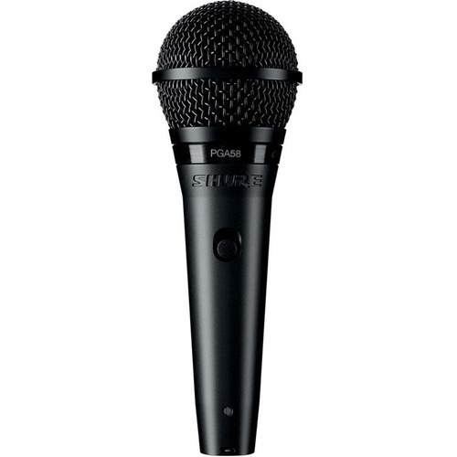 SHURE PGA58 Dynamic Vocal Microphone with on/off Switch and 1/4 Inch Jack and Cable