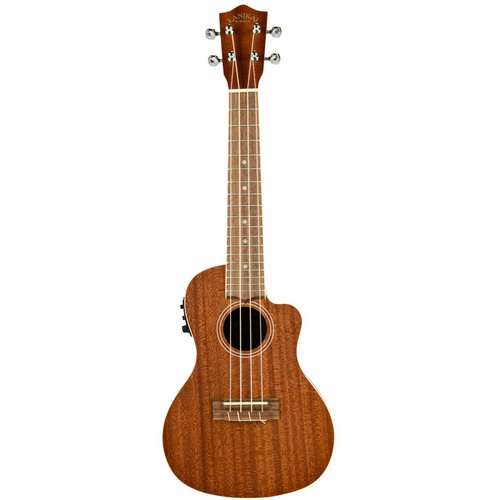 LANIKAI MAHOGANY LMACEC Acoustic/Electric Concert Ukulele with Cutaway in Natural Satin