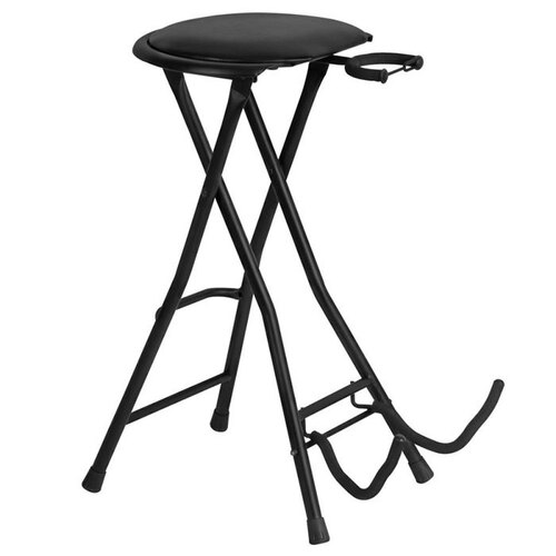 ON STAGE OSDT7500 Guitarist Stool with Footrest and Guitar Stand Collapsible for Easy Storage and Transportation