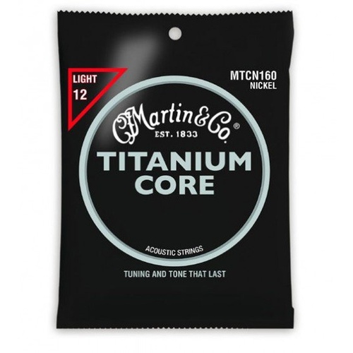 MARTIN MTCN160 Acoustic Guitar Strings Set 12-55 Titanium Core Light