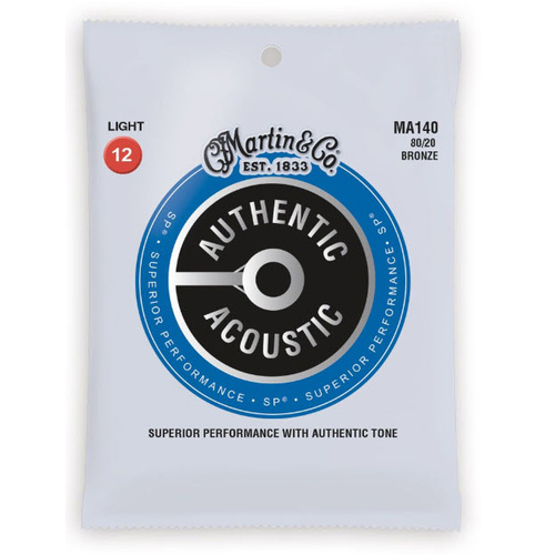 MARTIN MA140 Acoustic Guitar String Set 12-54 Bronze Light