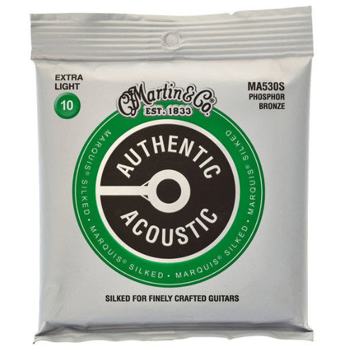 MARTIN MA530S Acoustic Guitar String Set 10-47 Silked Phosphor Bronze Extra Light