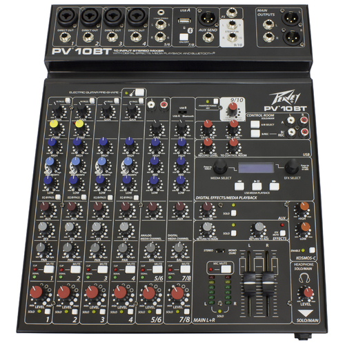 PEAVEY 10BT 10 Channel Mixer with Digital FX, Bluetooth and 4 x XLR's