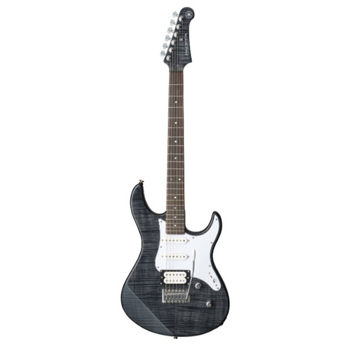 YAMAHA PACIFICA PAC212VFM MODEL ELECTRIC GTR WITH FLAMED MAPLE TOP HSS PICKUPS IN TRANS BLACK