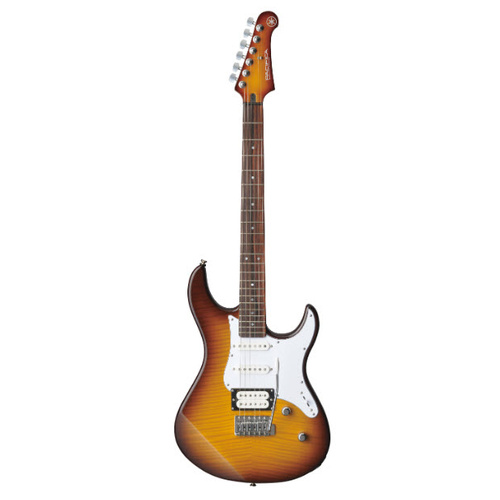 YAMAHA PACIFICA PAC212VFM MODEL ELECTRIC GTR WITH HSS PICKUPS IN TOBACCO BROWN SUNBURST FLAMED MAPLE TOP